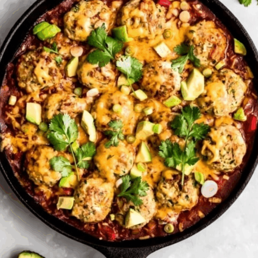 Zucchini Turkey Meatballs and Rice