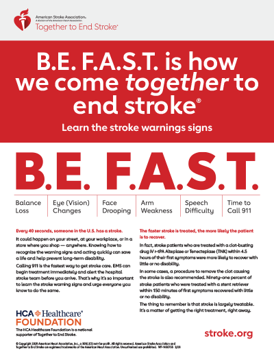 be fast infographic, How to B.E. F.A.S.T. at Recognizing a Stroke How to B.E. F.A.S.T. at Recognizing a Stroke